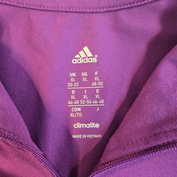 Adidas Climalite 1/4 Zip Track Jacket Womens Size XL Purple Running Athletic - Picture 3 of 9